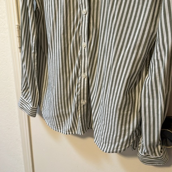 by Trovata California Birds of Paradise S Striped Button Down Shirt Blouse - Picture 4 of 14